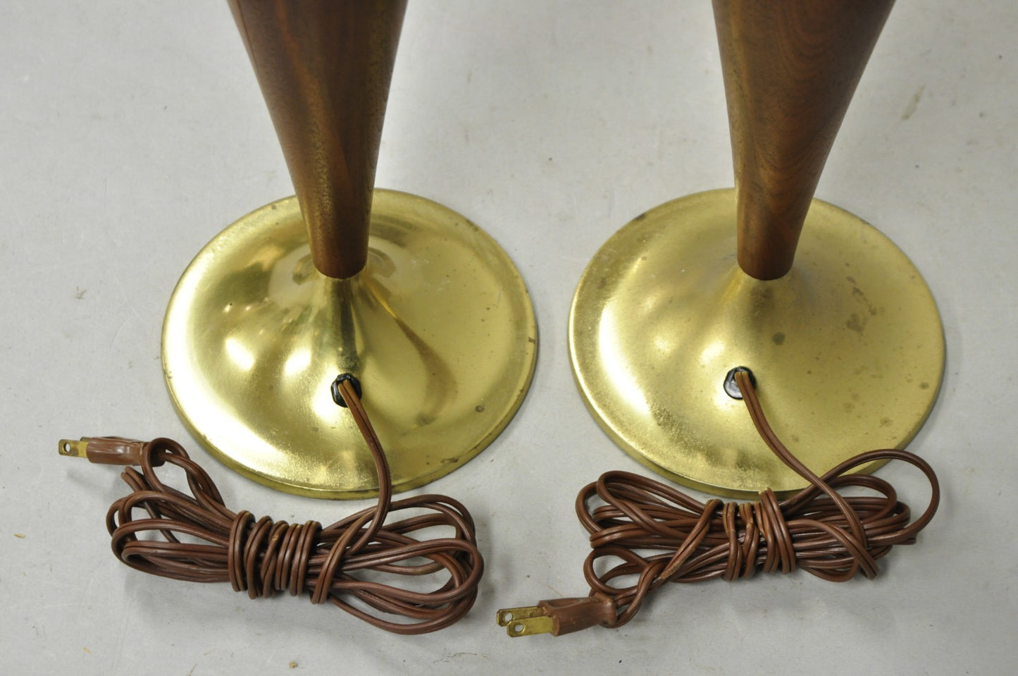 Vintage Mid Century Modern Tony Paul for Westwood Walnut Table Lamps - a Pair