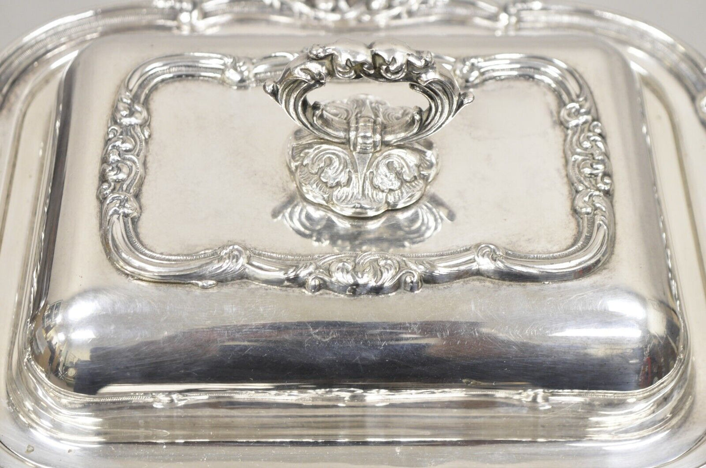 Vintage Gorham Black Starr Silver Plated Lidded Vegetable Serving Platter Dish