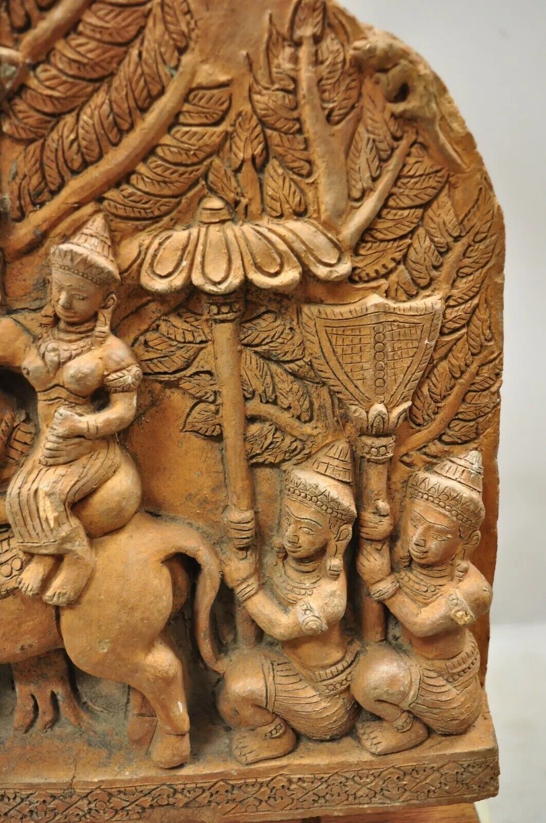20th C. Thai Temple Buddhist Hand Carved Terracotta Figural Sculpture Statue