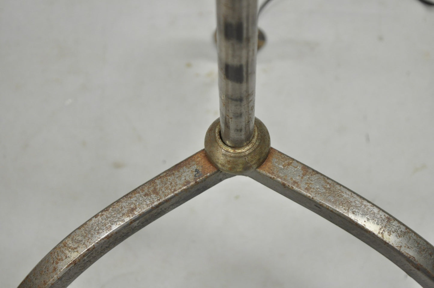 Vintage Spanish Gothic Hand Wrought Iron Candlestick Short Italian Floor Lamp