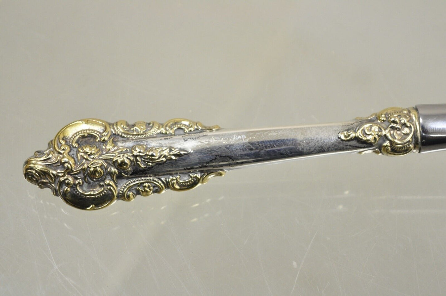 Antique Victorian Style Silver Plated Gold Repousse Ladle Serving Spoon