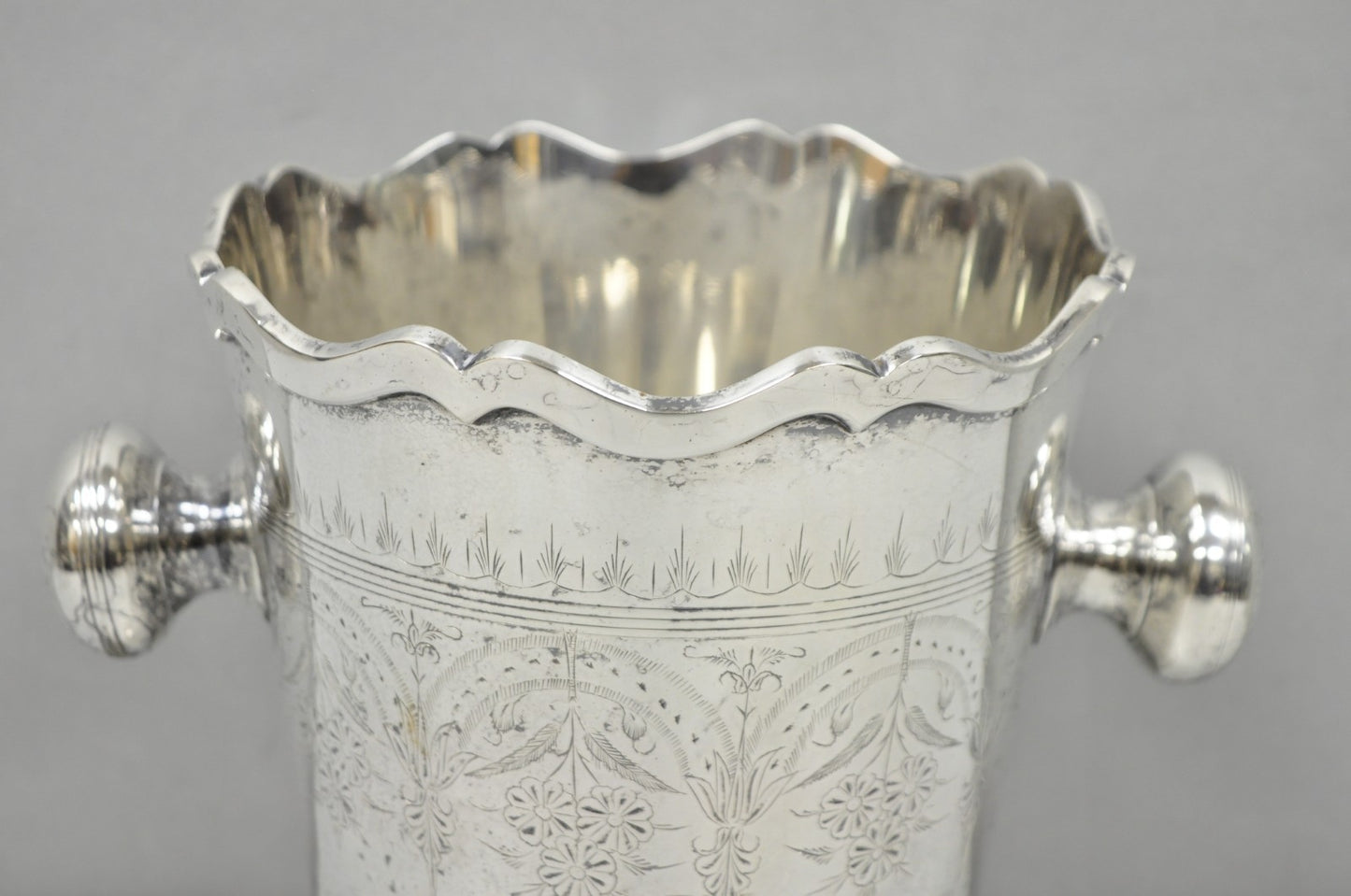 Antique Silver Plated English Regency Style Champagne Chiller Ice Bucket, India