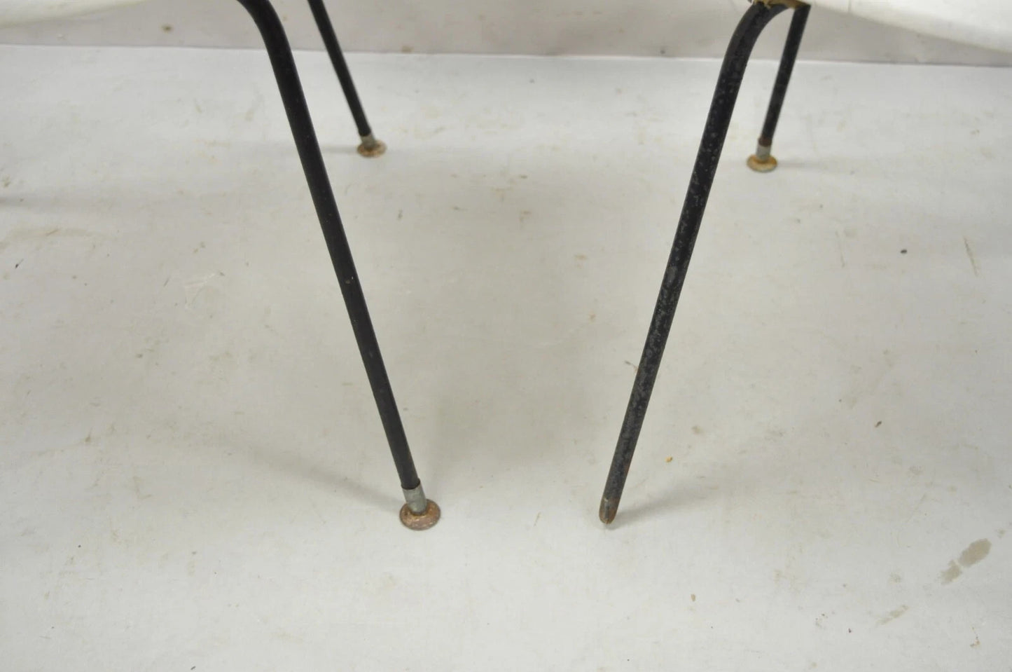 Vintage Mid Century Modern Salterini Umanoff Style Iron Scroll Side Chairs, Pair