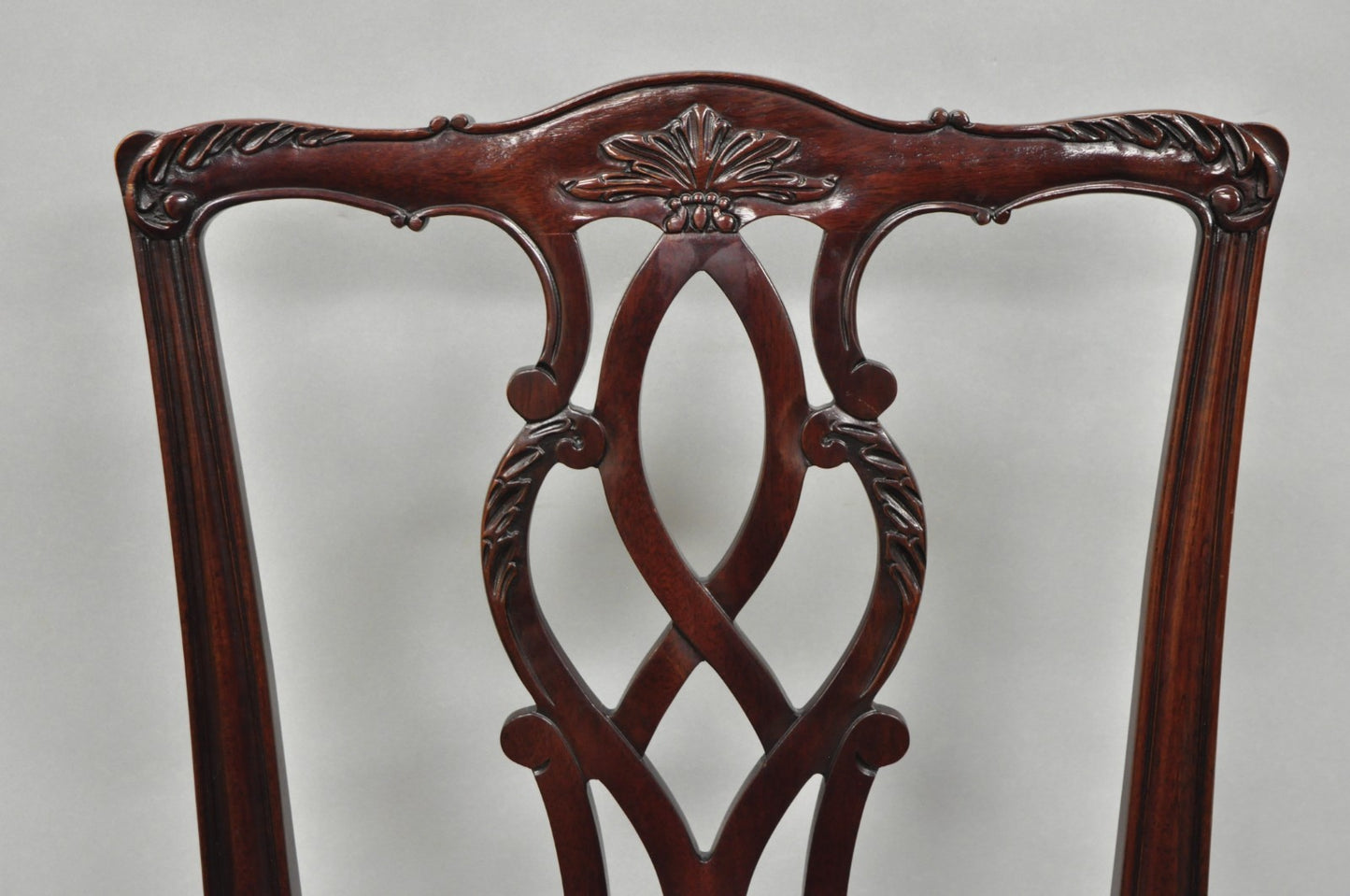 Vintage Kindel Georgian Chippendale Mahogany Dining Room Side Chairs - Set of 8