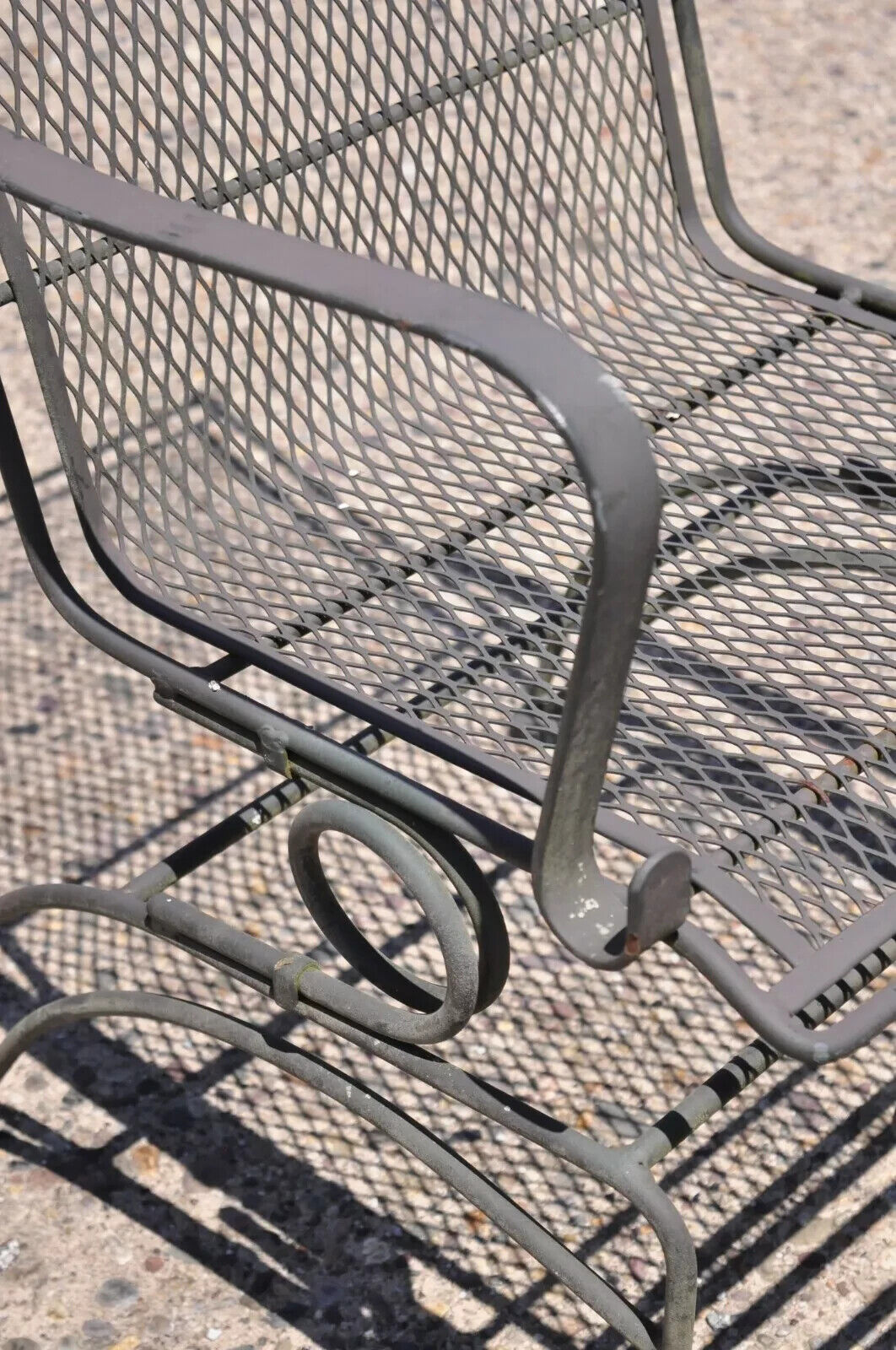 Woodard Bradford Collection Spring High Back Wrought Iron Patio Chairs - a Pair