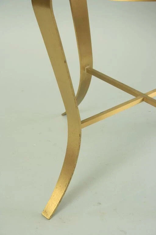 French Neoclassical Round Rouge Marble Top Bronze Gueridon Occasional Side Table