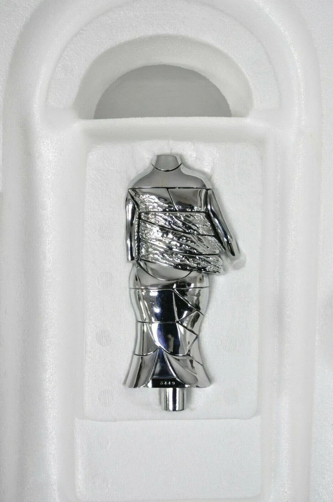 Miguel Berrocal La Mini Cariatide Nickel Plated Puzzle Sculpture w/ Box and Book