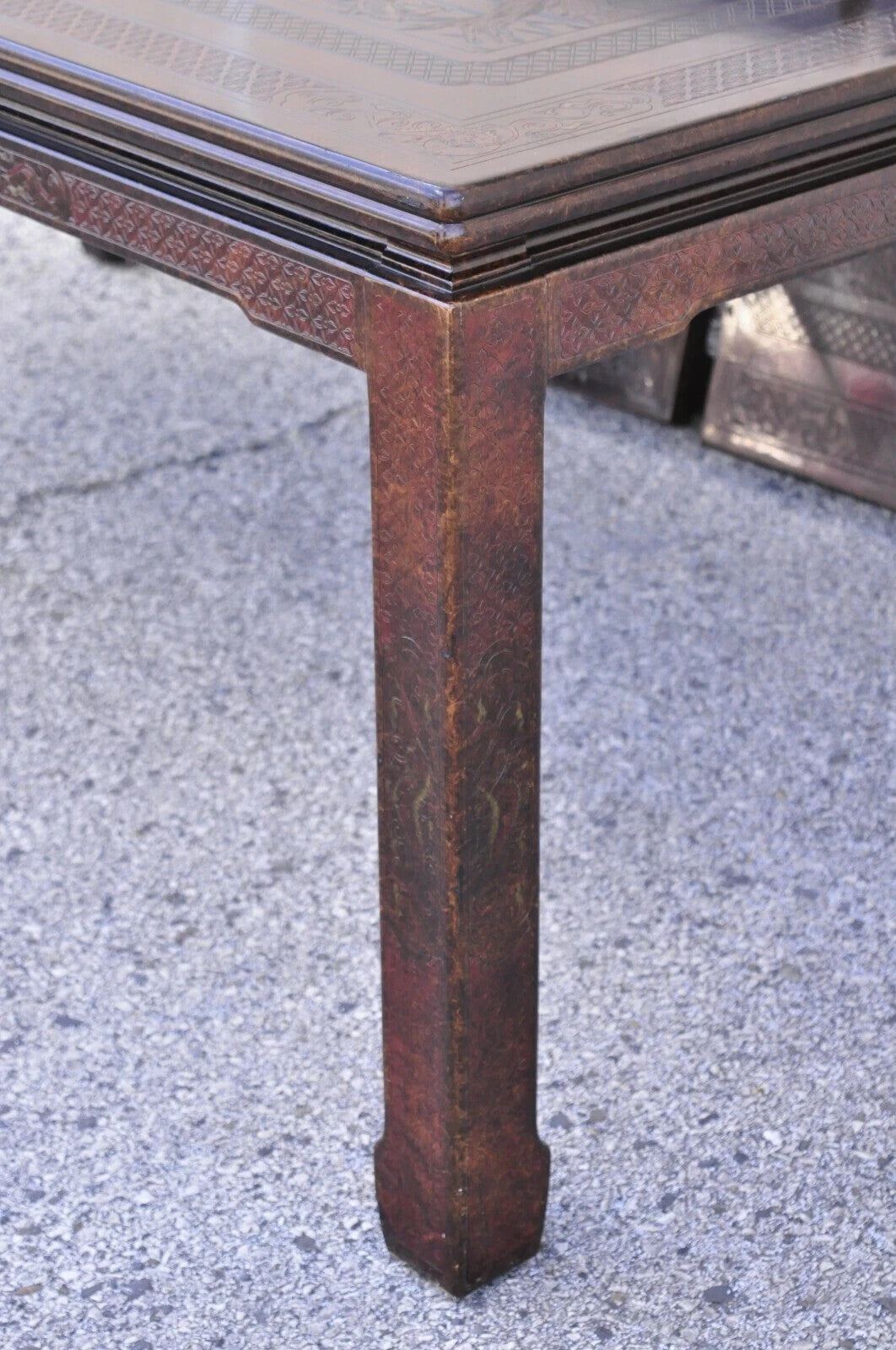 Mario Buatta for John Widdicomb Faux Tortoiseshell Chinoiserie Dining Table