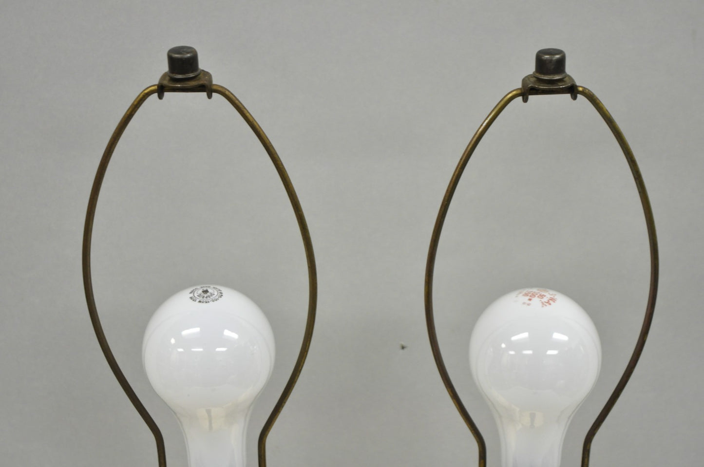 Vintage Italian Neoclassical Style Carved White Marble Urn Table Lamps - a Pair