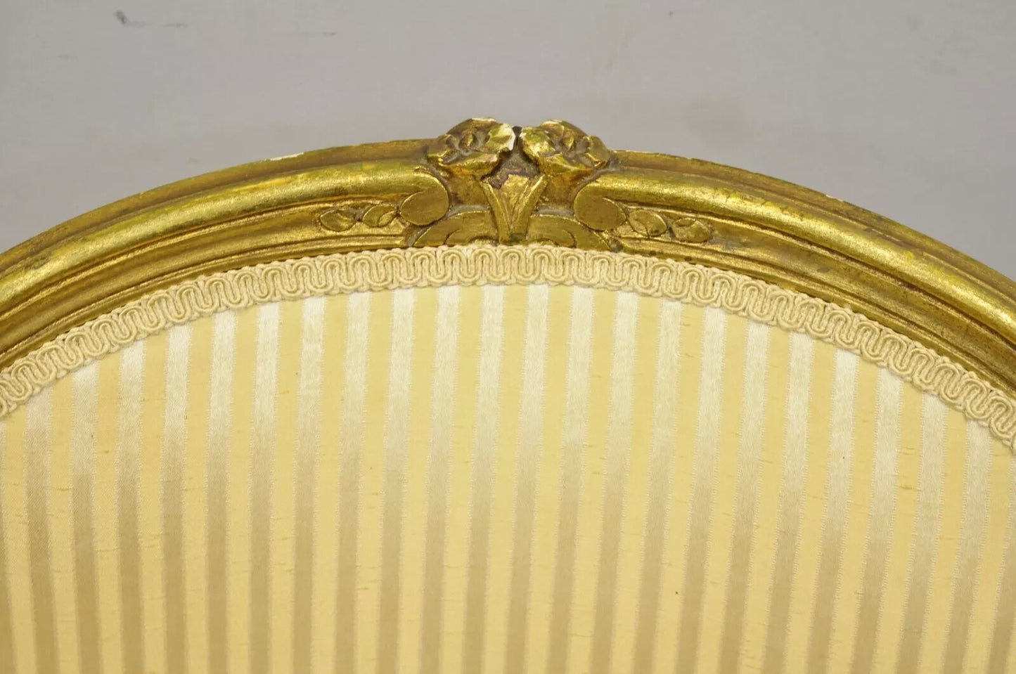 Vintage French Louis XV Style Gold Gilt Wood Arm Chairs to Refinish DIY - a Pair