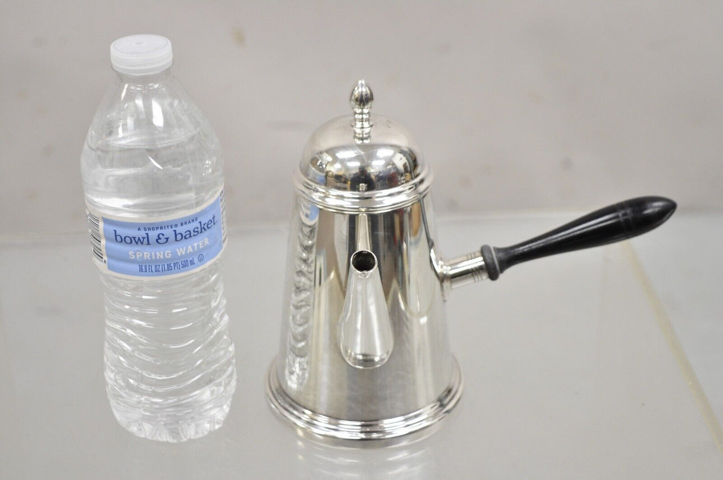 Antique Art Deco Silver Plated Chocolate Pot Coffee Pot Tea Pot w/ Wooden Handle