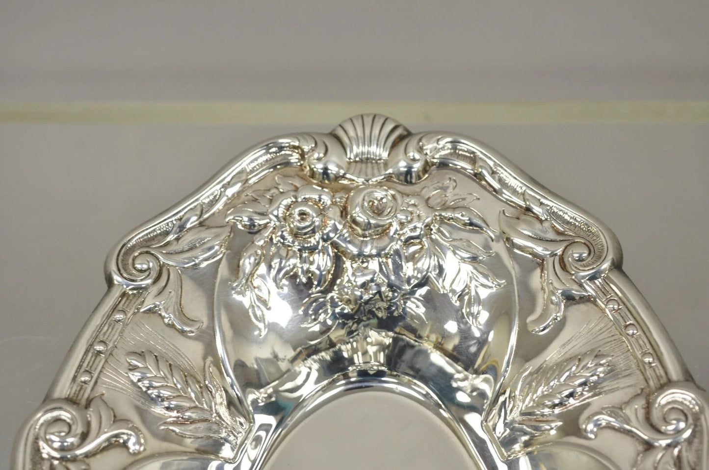 Vintage Floral Embossed Victorian Silver Plated 12" Oval Bar Nut Dish by PS & Co