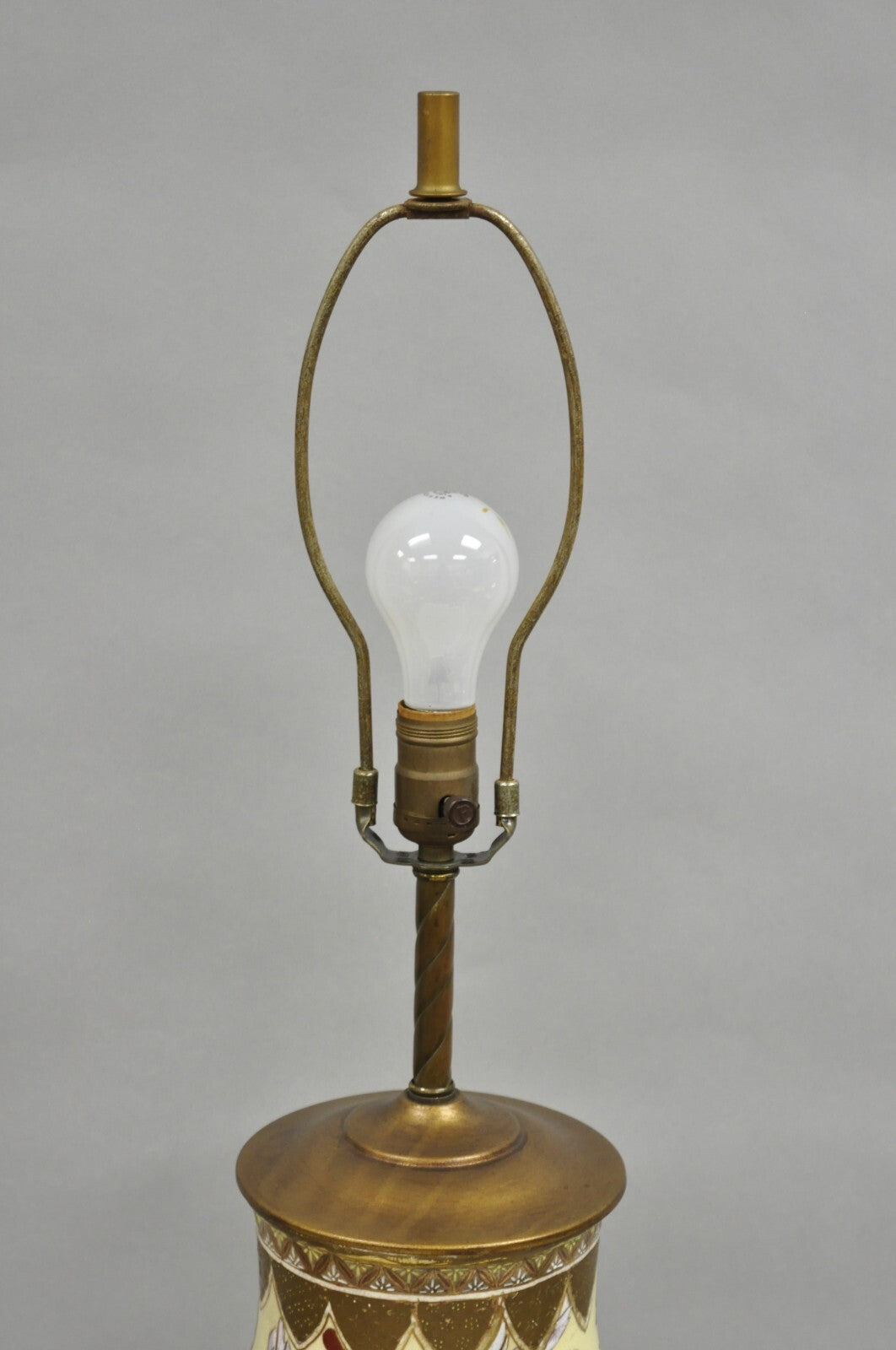 Antique Chinoiserie Chinese Yellow Porcelain Large Jardiniere Vase Table Lamp