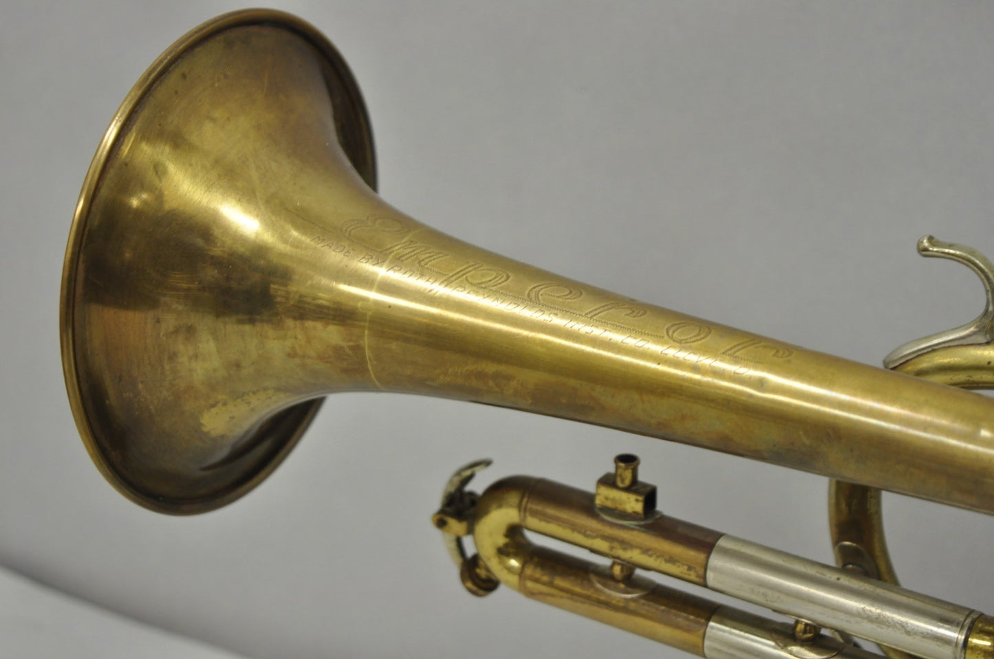 Vintage Hollywood Regency Emperor Brass Trumpet Horn Repurposed Table Lamp