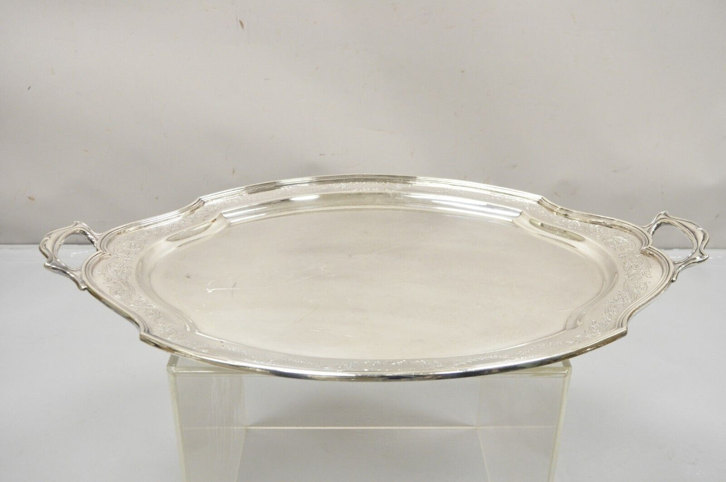 Antique Victorian Reed & Barton Large Oval 31.5” Serving Platter Tray