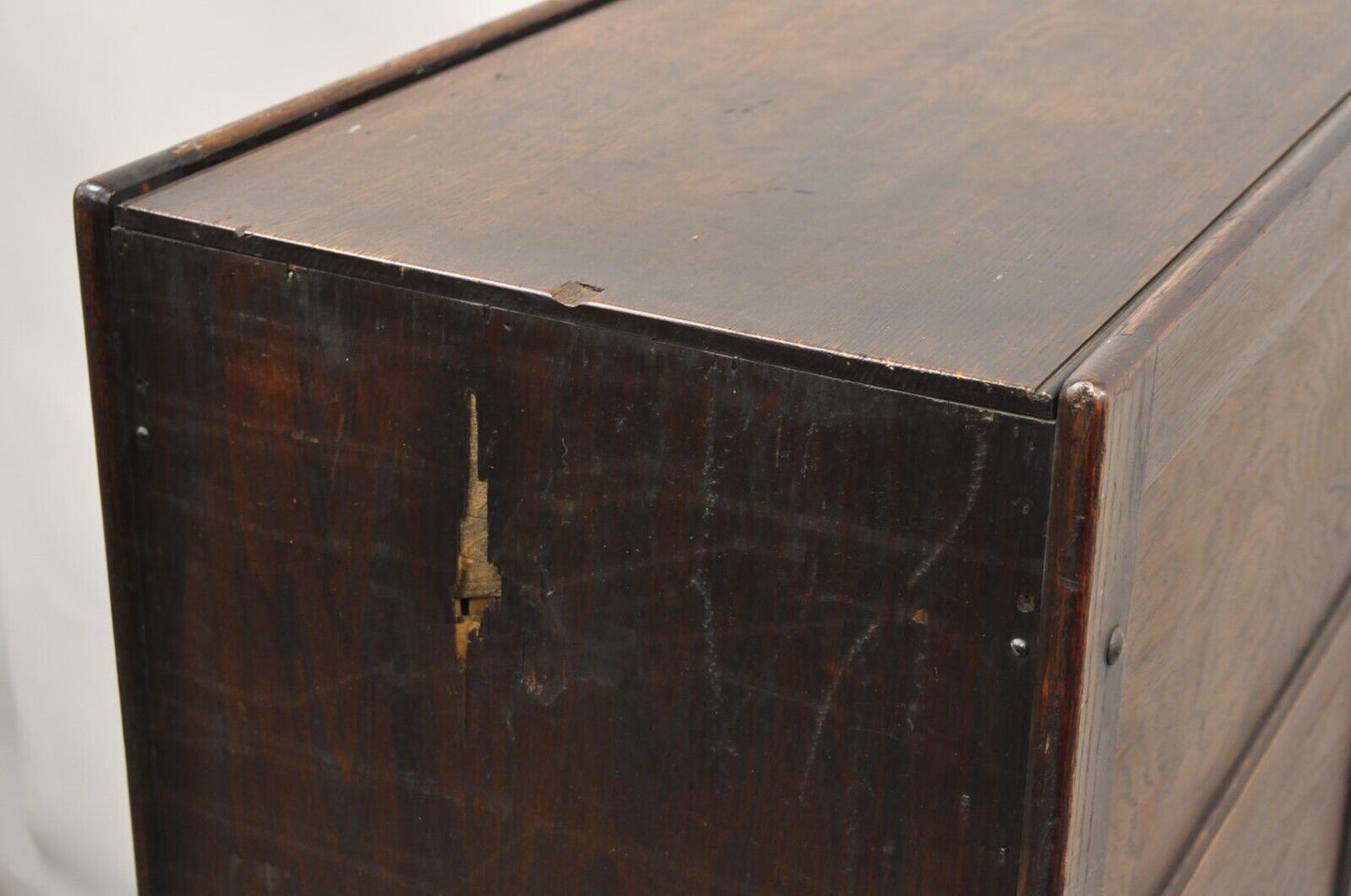 Antique Shaw Walker Quarter Sawn Oak 4 Drawer Arts & Crafts Office File Cabinet