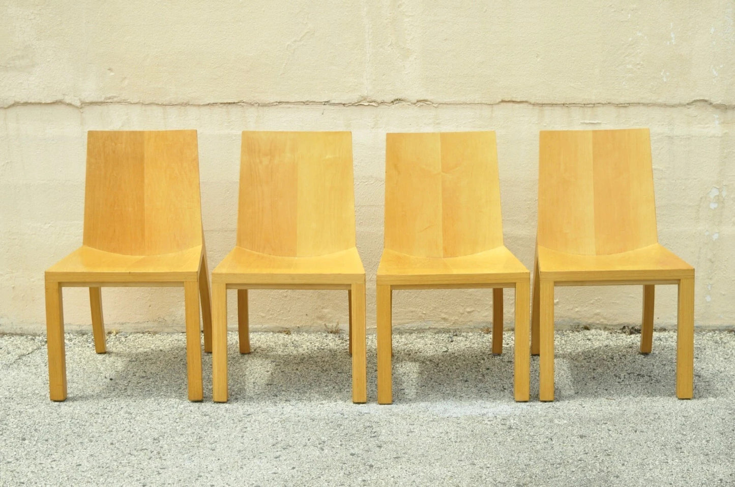 Vintage Postmodern Dakota Jackson Maple "Library" Dining Side Chairs - Set of 4