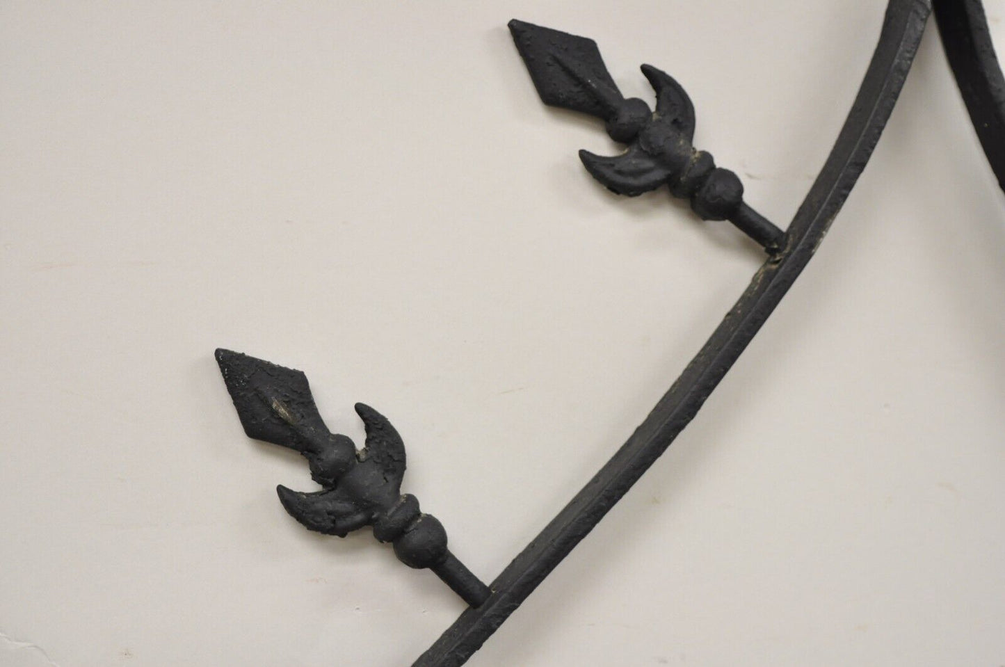 Vintage Gothic Renaissance Large Wrought Iron Metal Arched "Spear" Wall Mirror