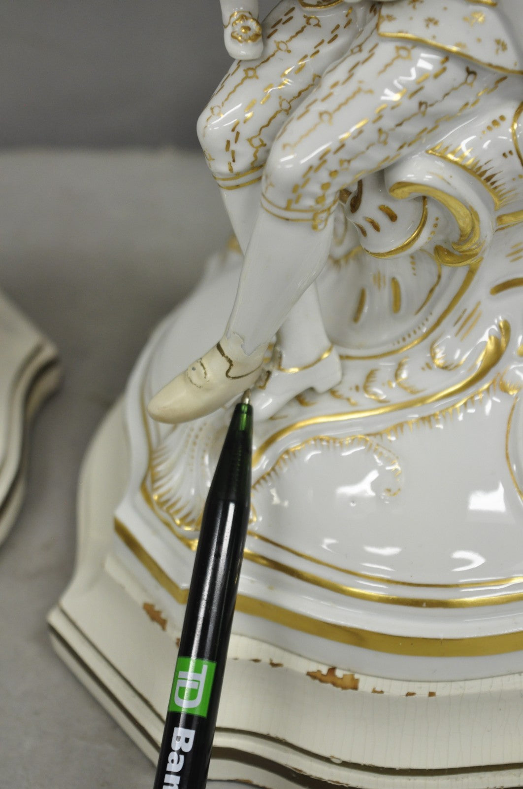 Antique Meissen Porcelain German Figural Lighted Candlestick Table Lamps - Pair