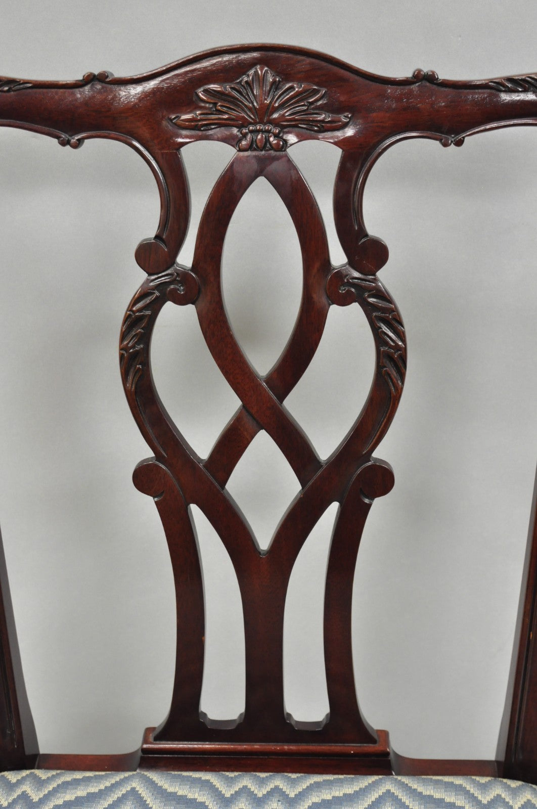 Vintage Kindel Georgian Chippendale Mahogany Dining Room Side Chairs - Set of 8