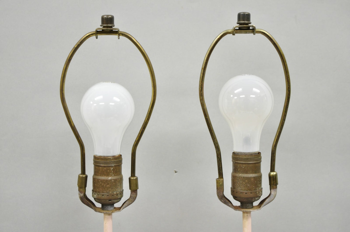 Antique French Renaissance Figural Spelter Metal Figural Cherub Table Lamps Pair