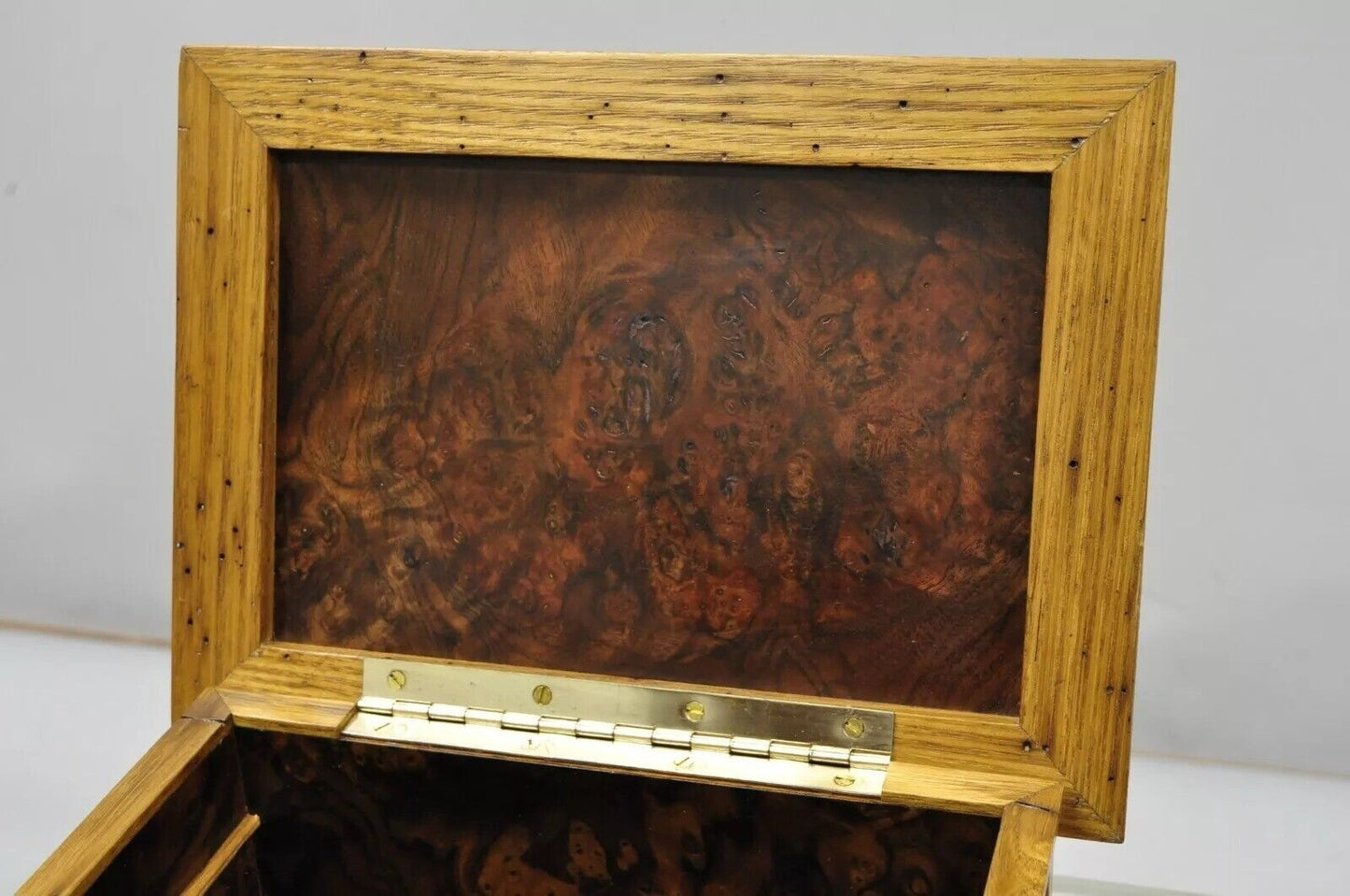 French Art Nouveau Style Handcrafted Elm Burl Wood Jewelry Box by William Mowry