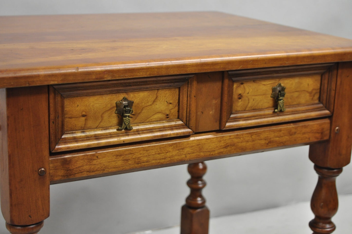 Antique L & J G Leopold Stickley Jacobean Cherry Wood One Drawer End Side Table
