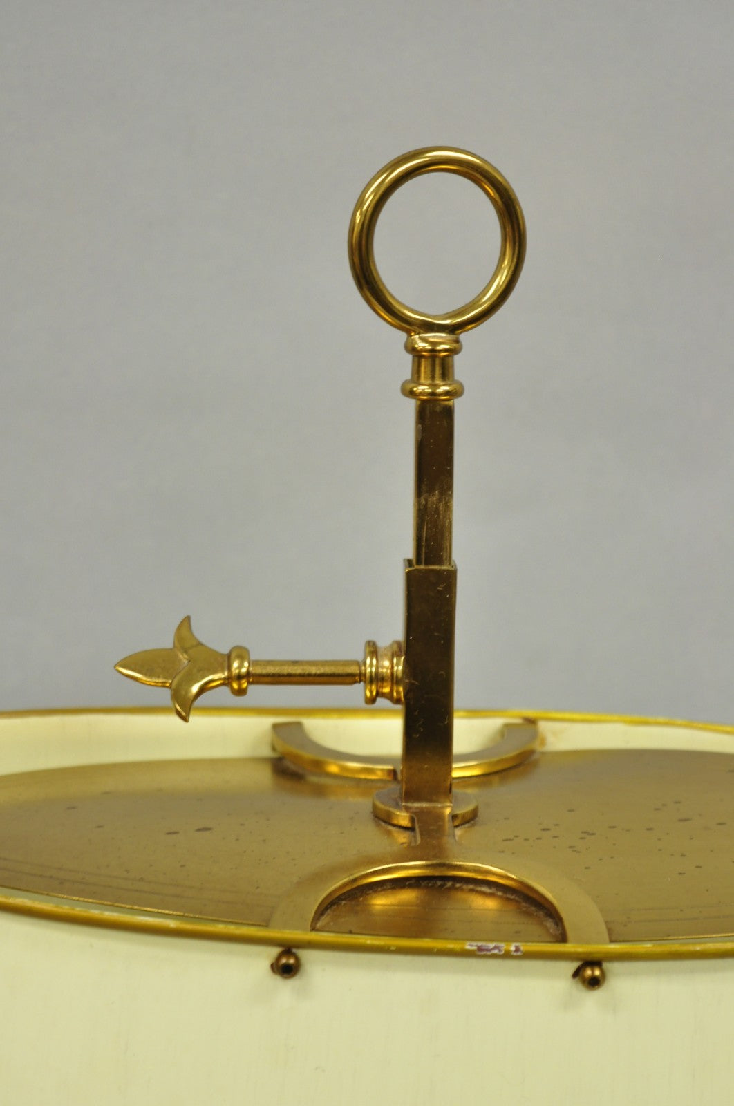 Vintage French Empire Brass Tole Metal Candlestick Bouillotte Desk Table Lamp