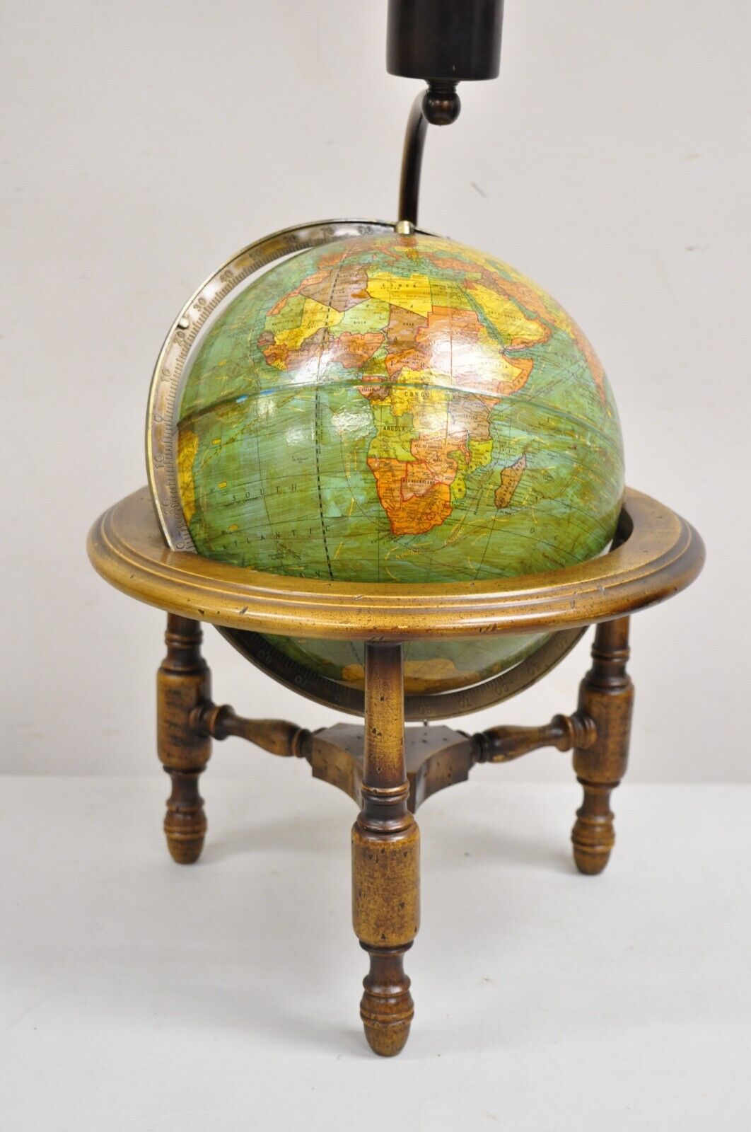 Vintage George F Cram French Country Provincial Small Globe Table Lamp