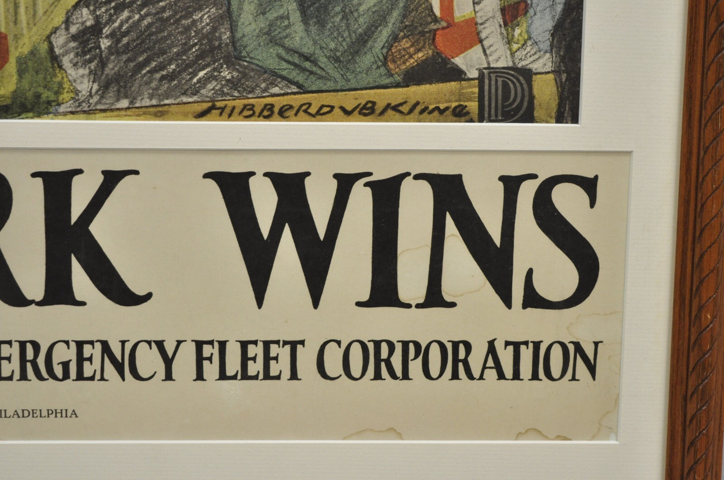 World War 1 "Team Work Wins United States Shipping Board" Original Poster Print