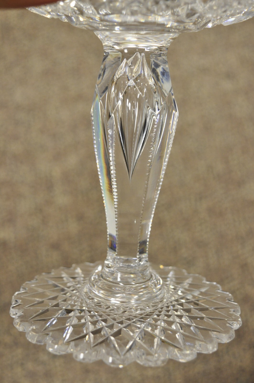 Antique Brilliant Cut Crystal Glass Candy Compote Pedestal Nut Dish - a Pair