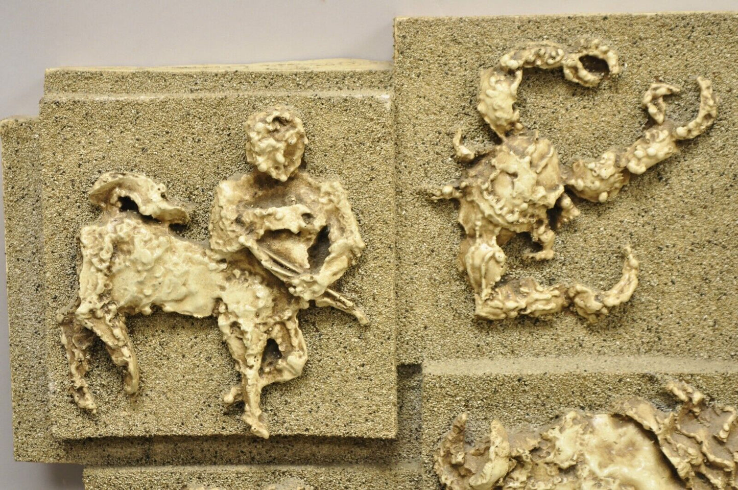Vintage Finesse Originals 1970s Brutalist Figural Zodiac Wall Sculpture