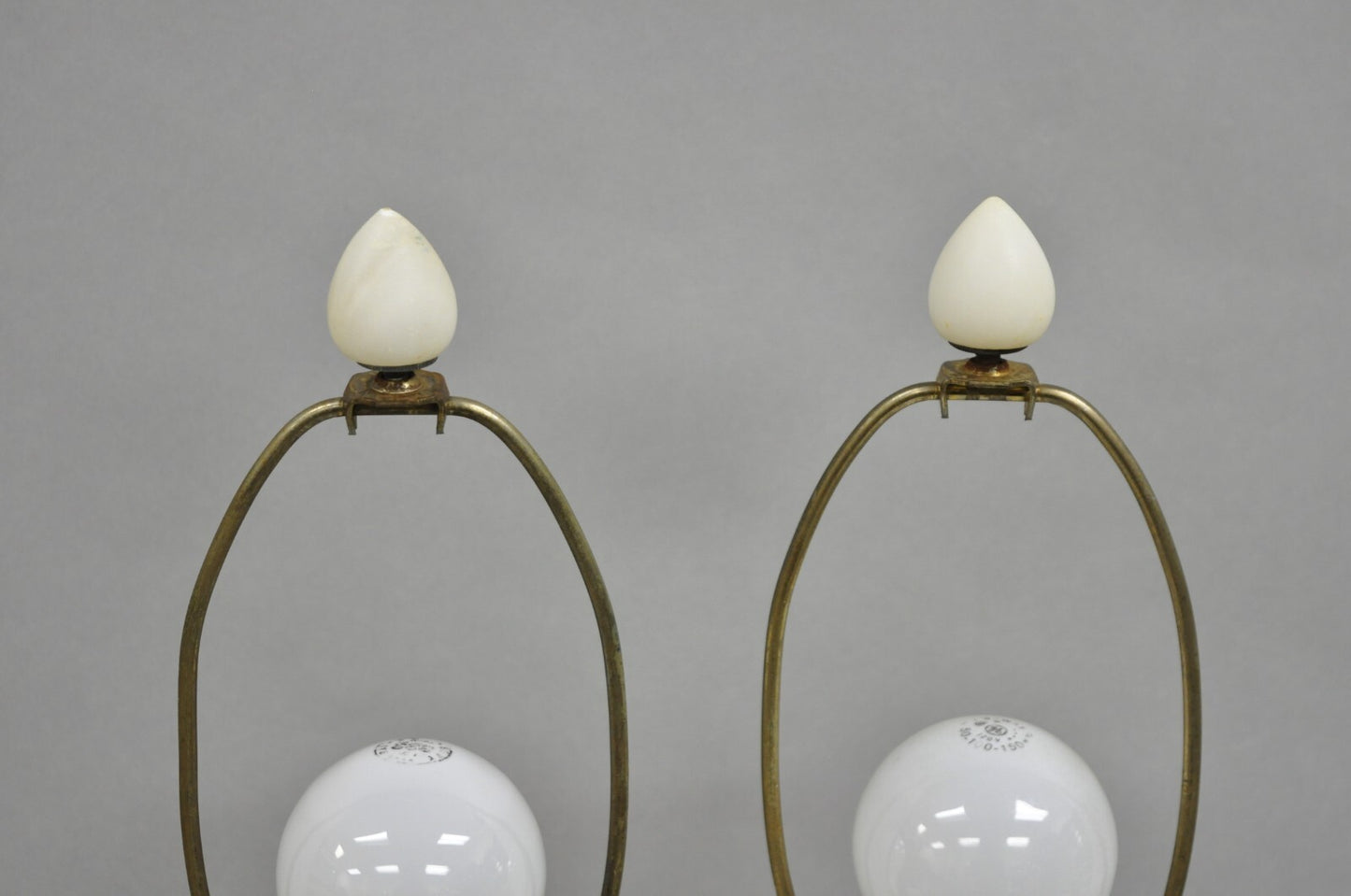 Antique French Empire Neoclassical Carved Alabaster Urn Table Lamp - a Pair