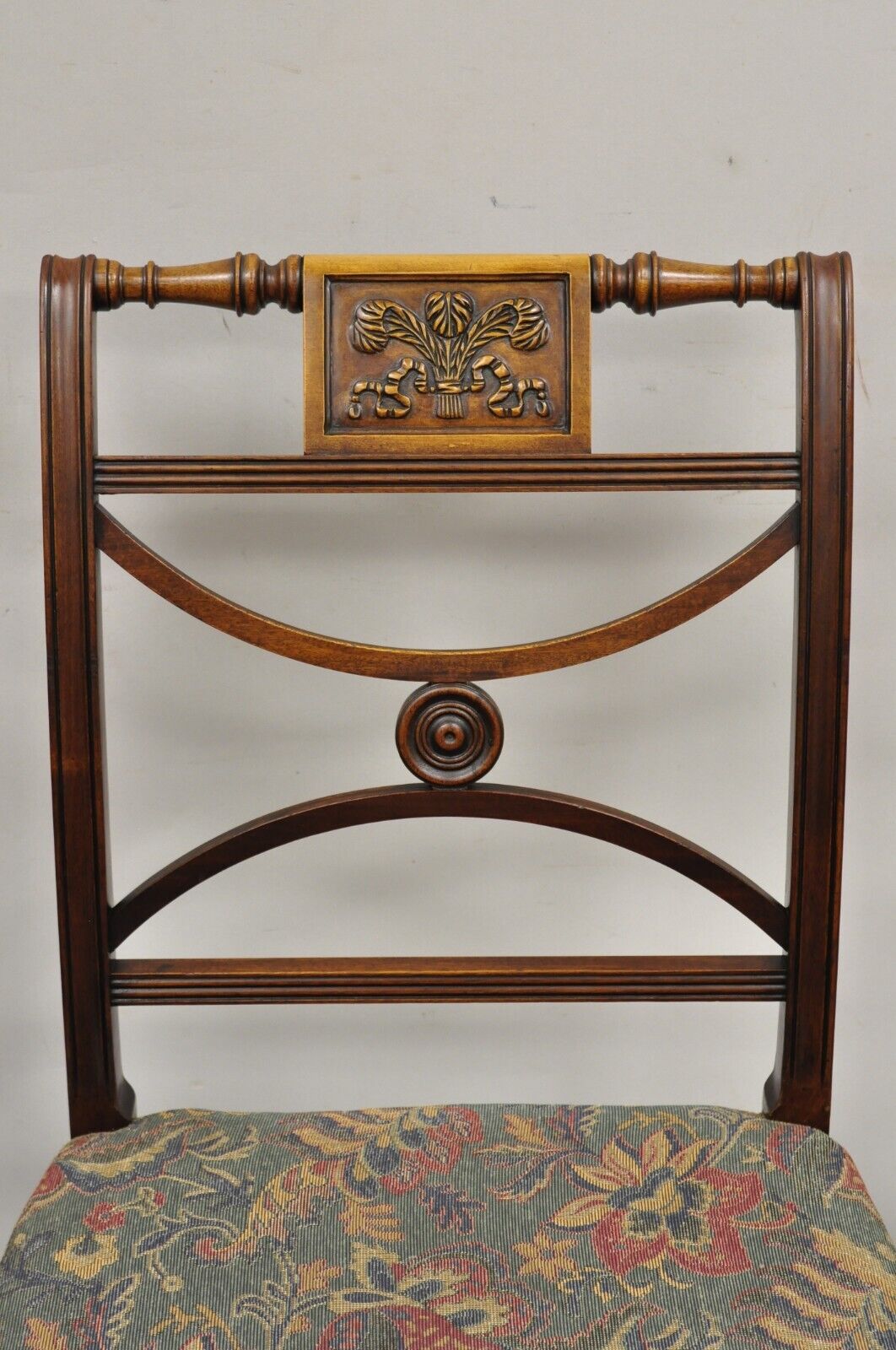 Vintage Mahogany English Sheraton Style Dining Chairs Prince of Wales - Set of 6