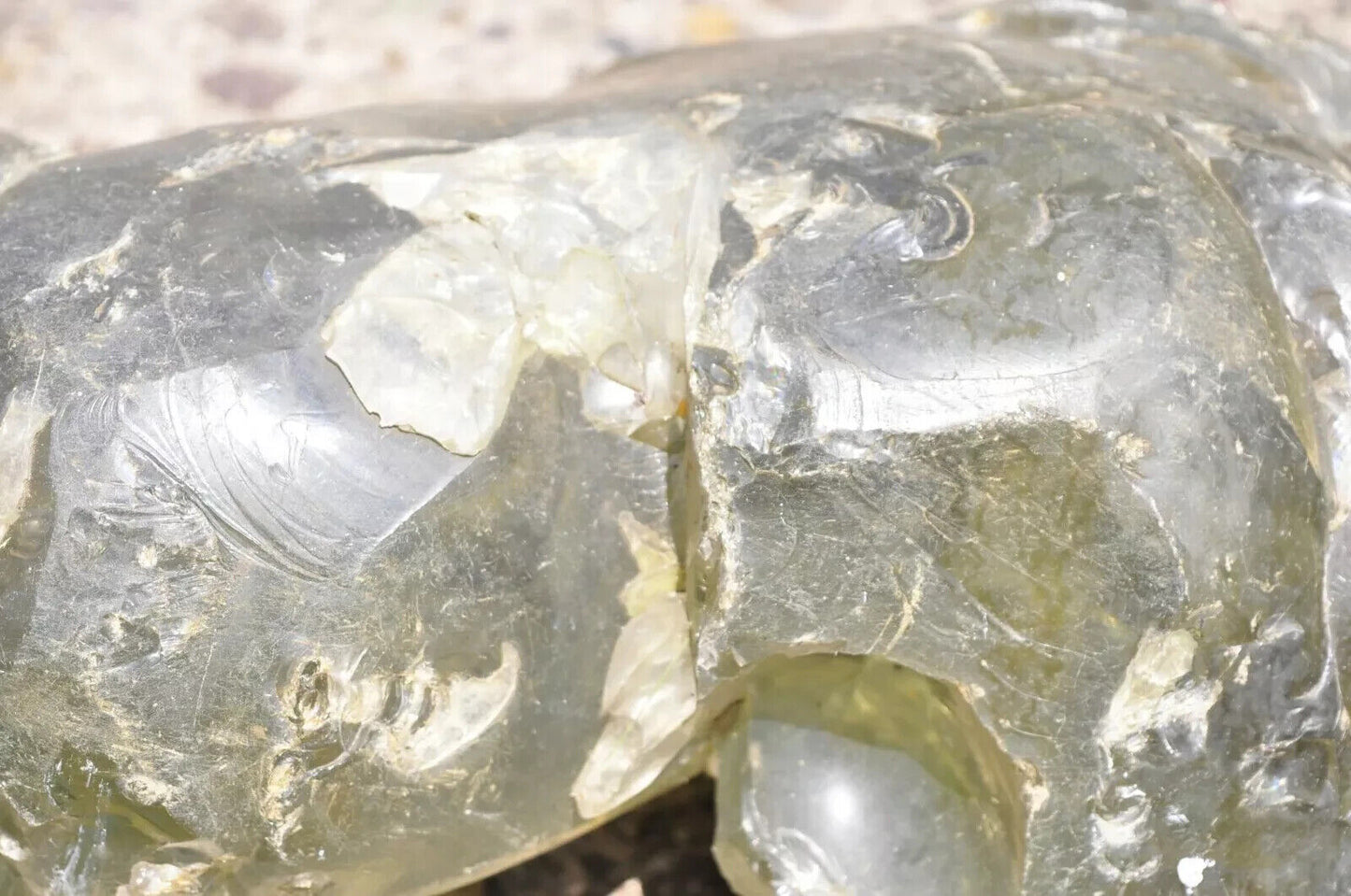 Large Slag Glass Green Chunk Natural Specimen Rock 45 Pound Stone Garden Element