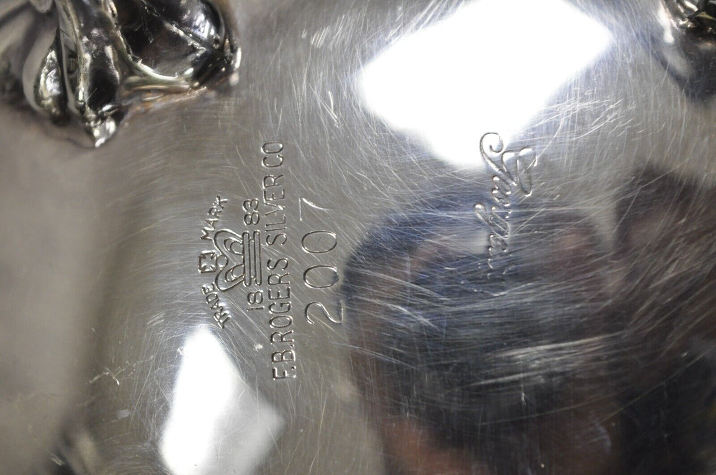 Vintage FB Rogers "Georgetown" Victorian Bulbous Silver Plated Water Pitcher