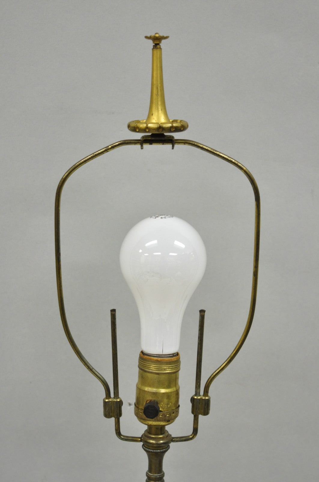 Antique French Neoclassical Patinated & Gilt Bronze Figural Ewer Urn Table Lamp