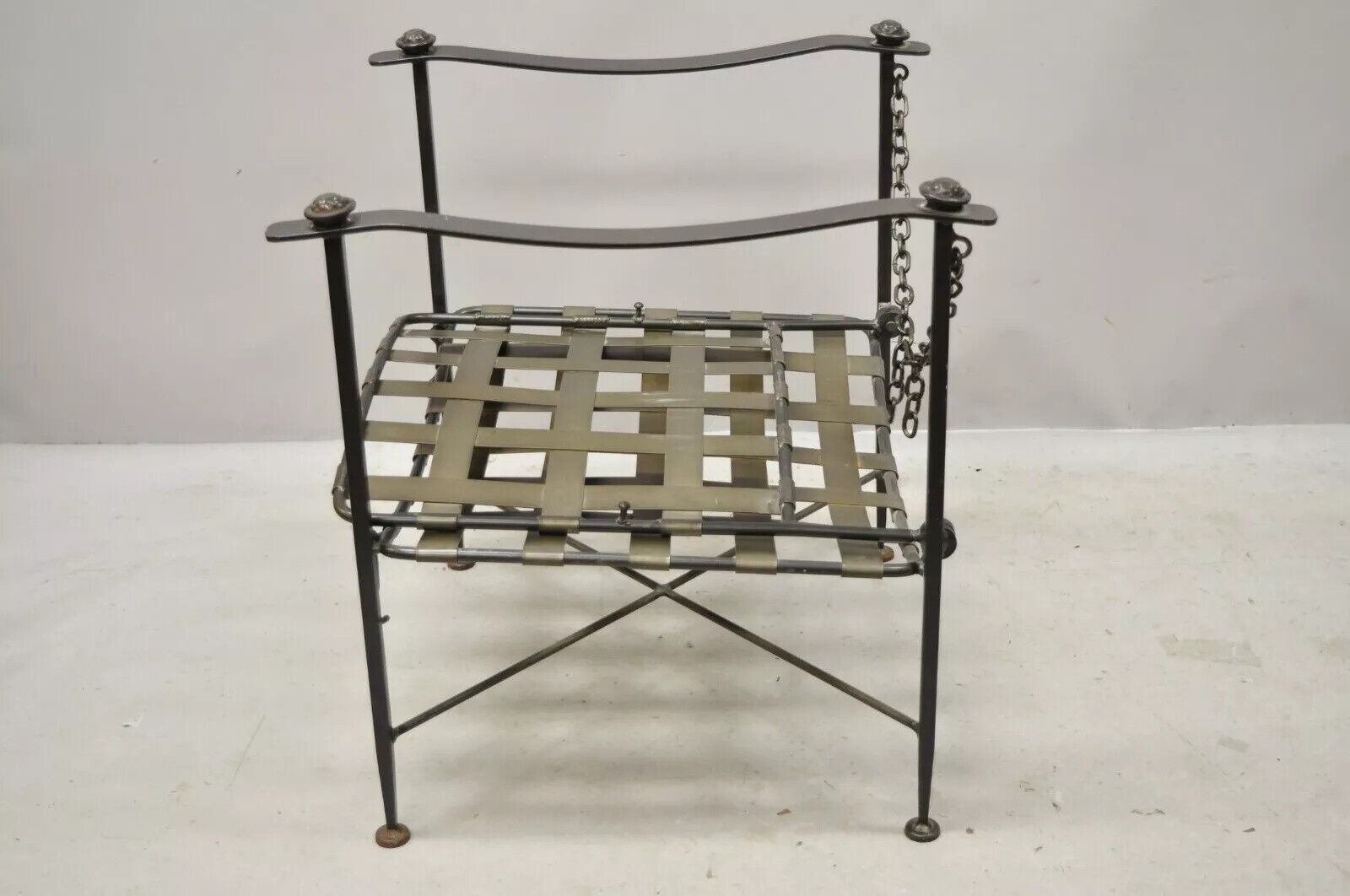 Charleston Forge Arts & Crafts Gothic Heavy Wrought Iron Adjustable Lounge Chair