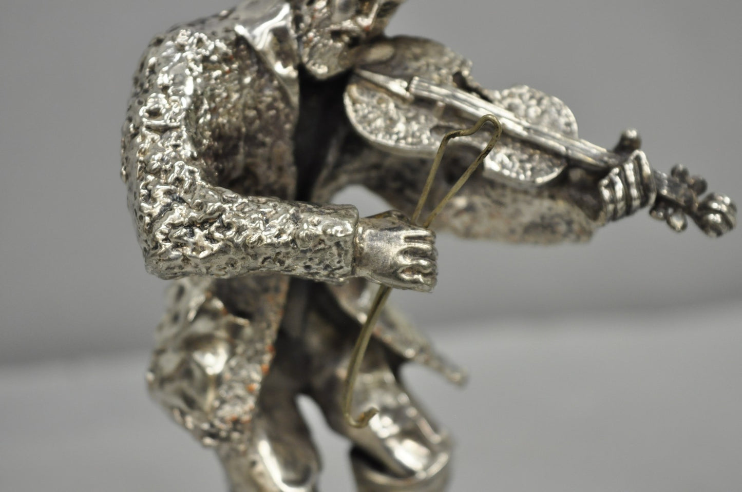 Vintage The Fiddler & Dancing Rabbi 925 Sterling Silver Over Copper Figures