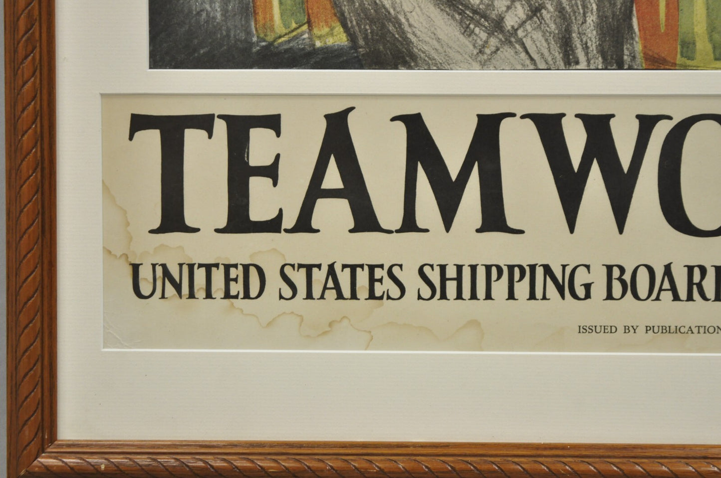 World War 1 "Team Work Wins United States Shipping Board" Original Poster Print