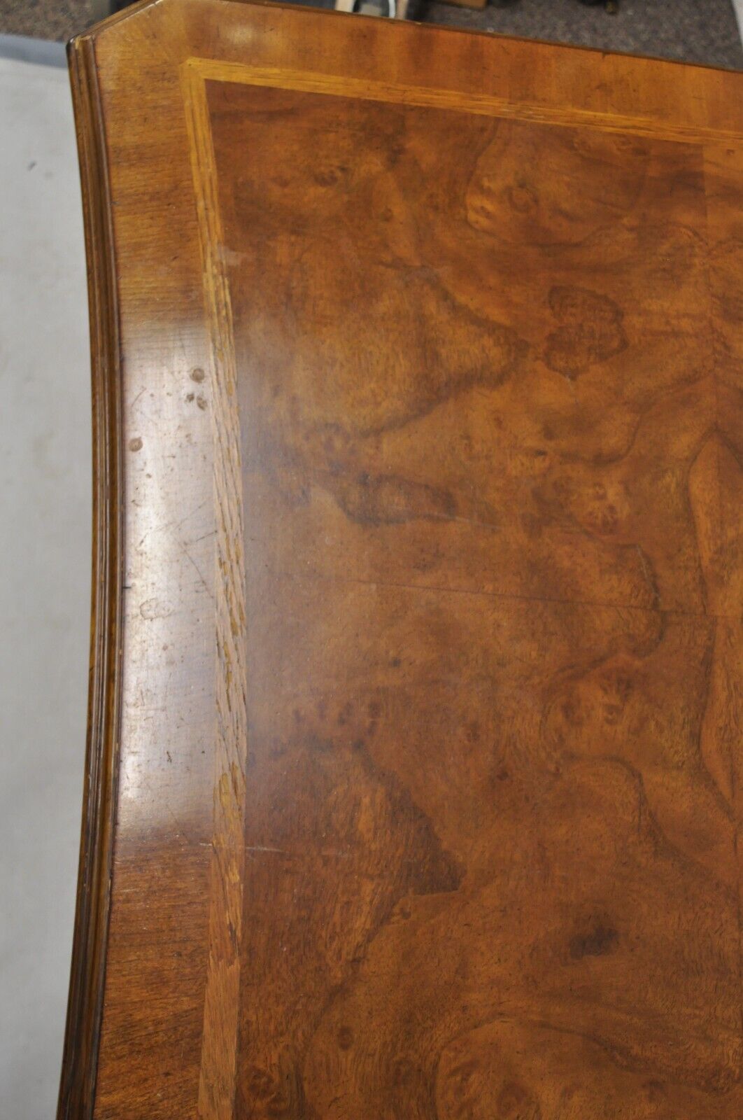 Drexel Heritage Georgian Chippendale Style Inlaid Mahogany Executive Office Desk