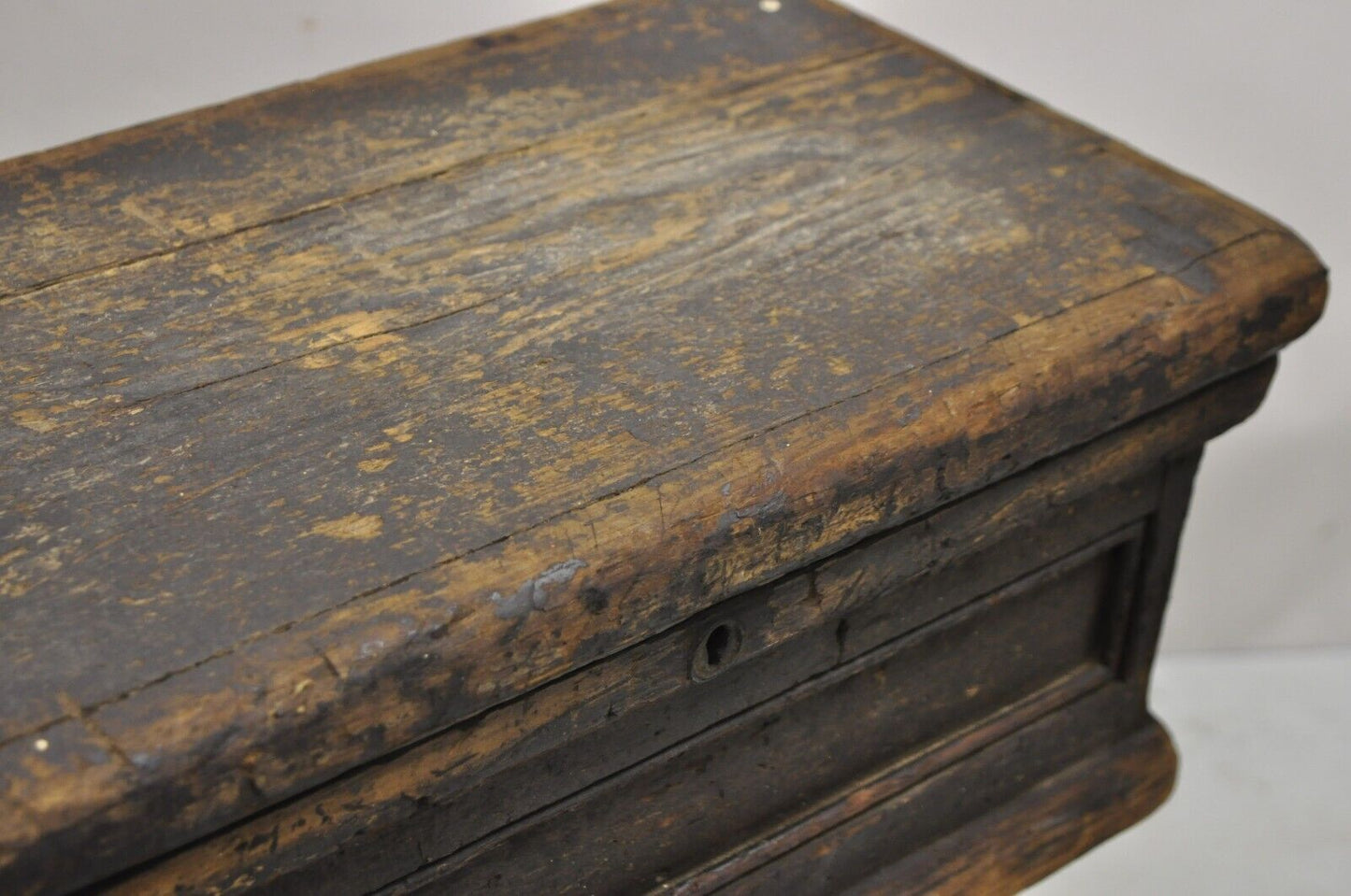 19th Century American Primitive Distressed Solid Wood Machinist Tool Box Storage