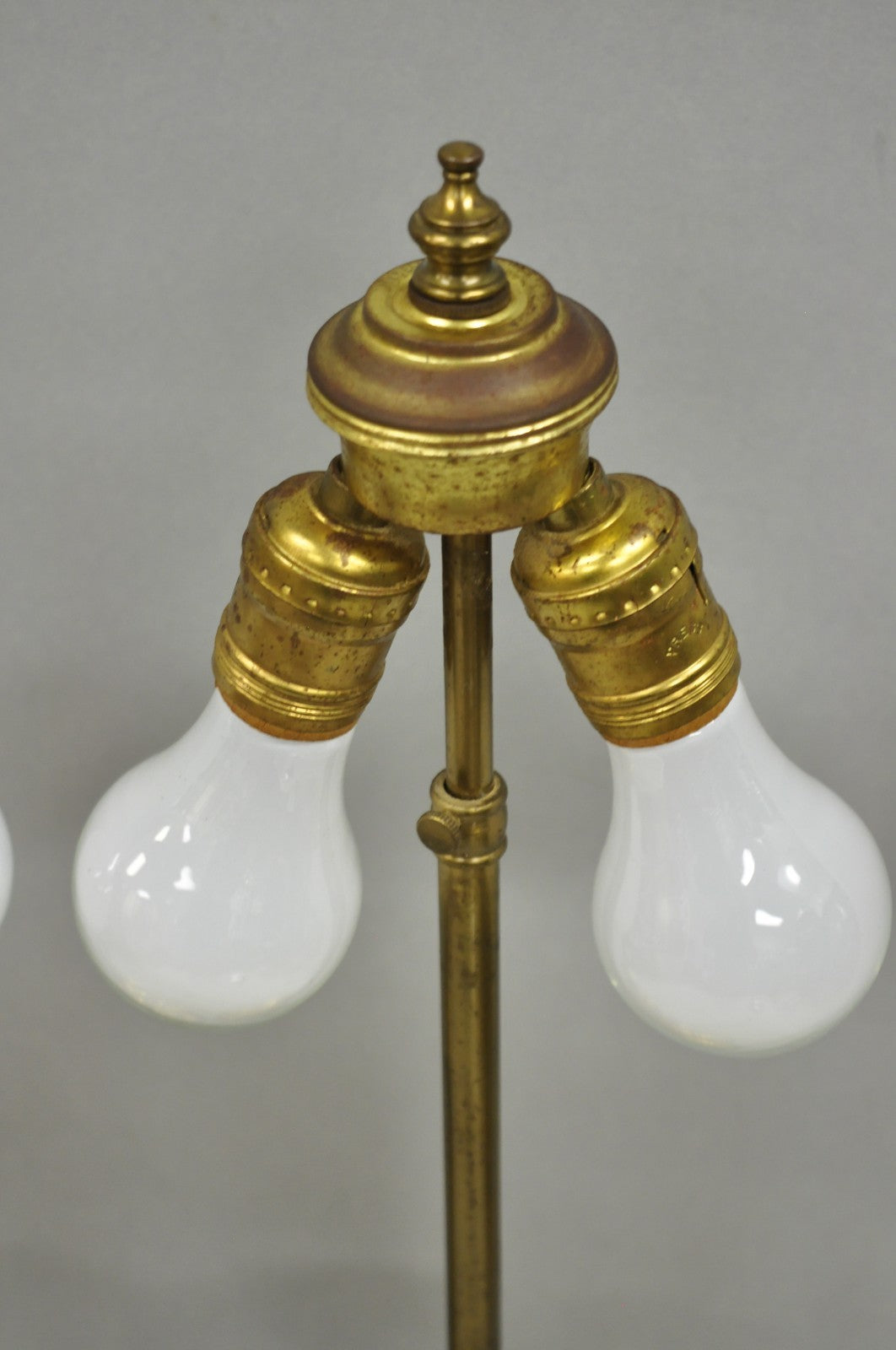 Antique French Neoclassical Figural Brass Repousse Cherub Lion Table Lamp - Pair