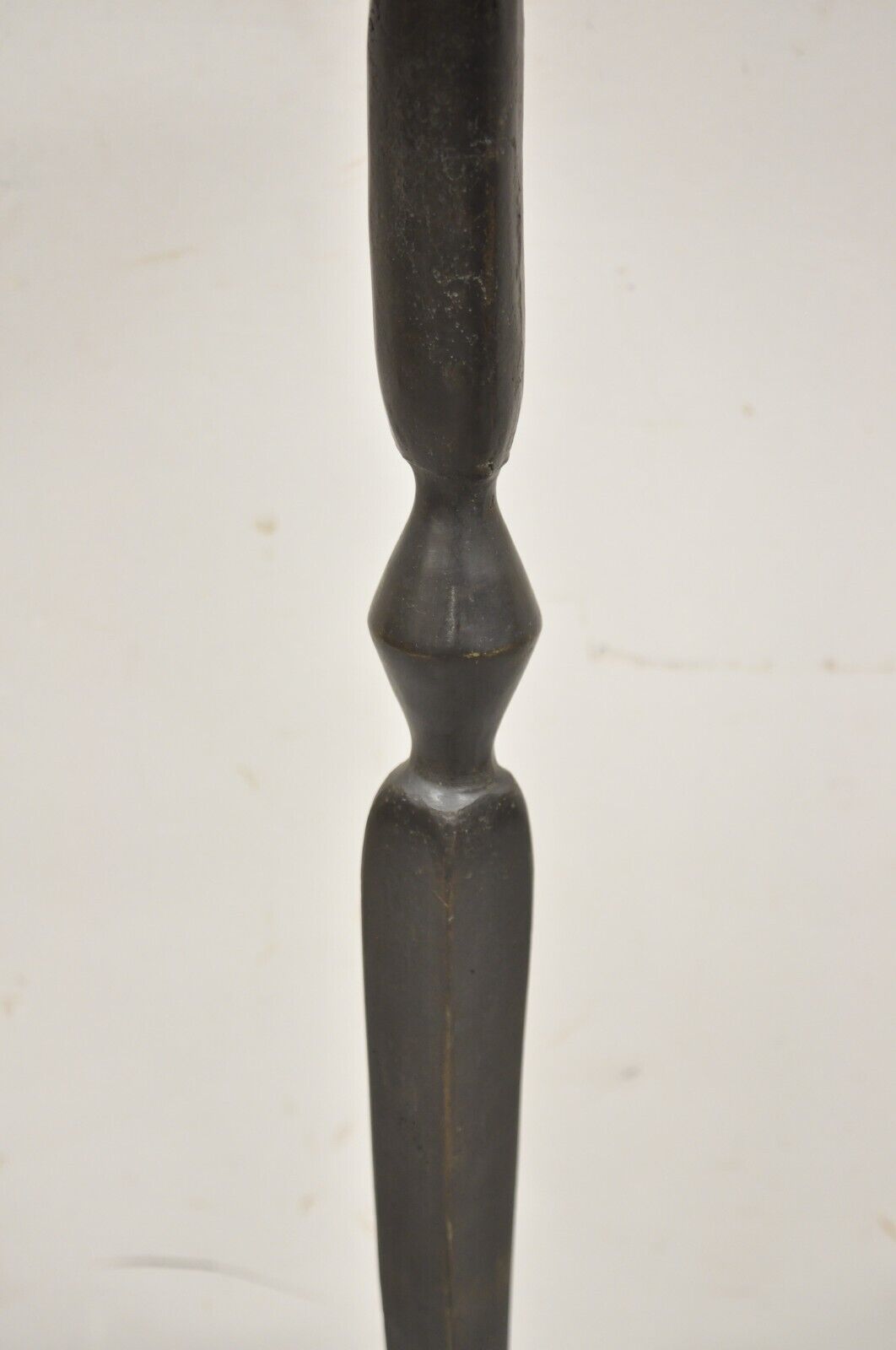 Cast Bronze Brutalist Modern 29.5" Tall Floor Candlestick Holder Stand