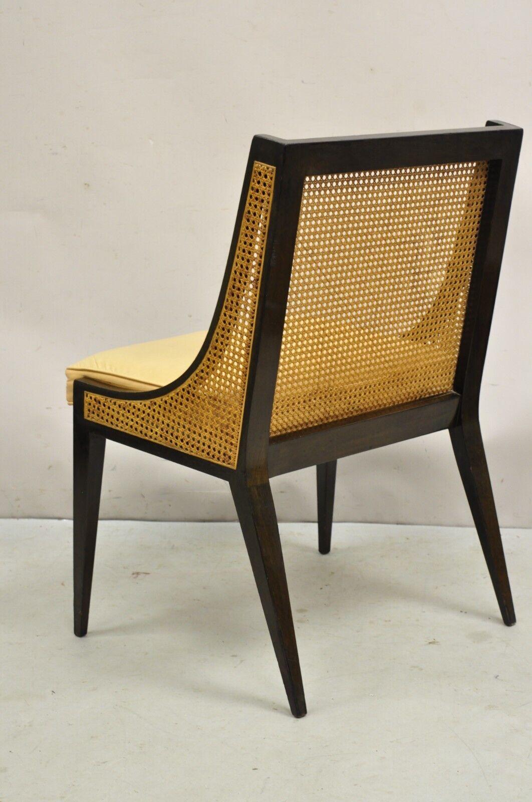 Vintage Harvey Probber Mid Century Modern Ebonized Cane Hiprest Side Chair