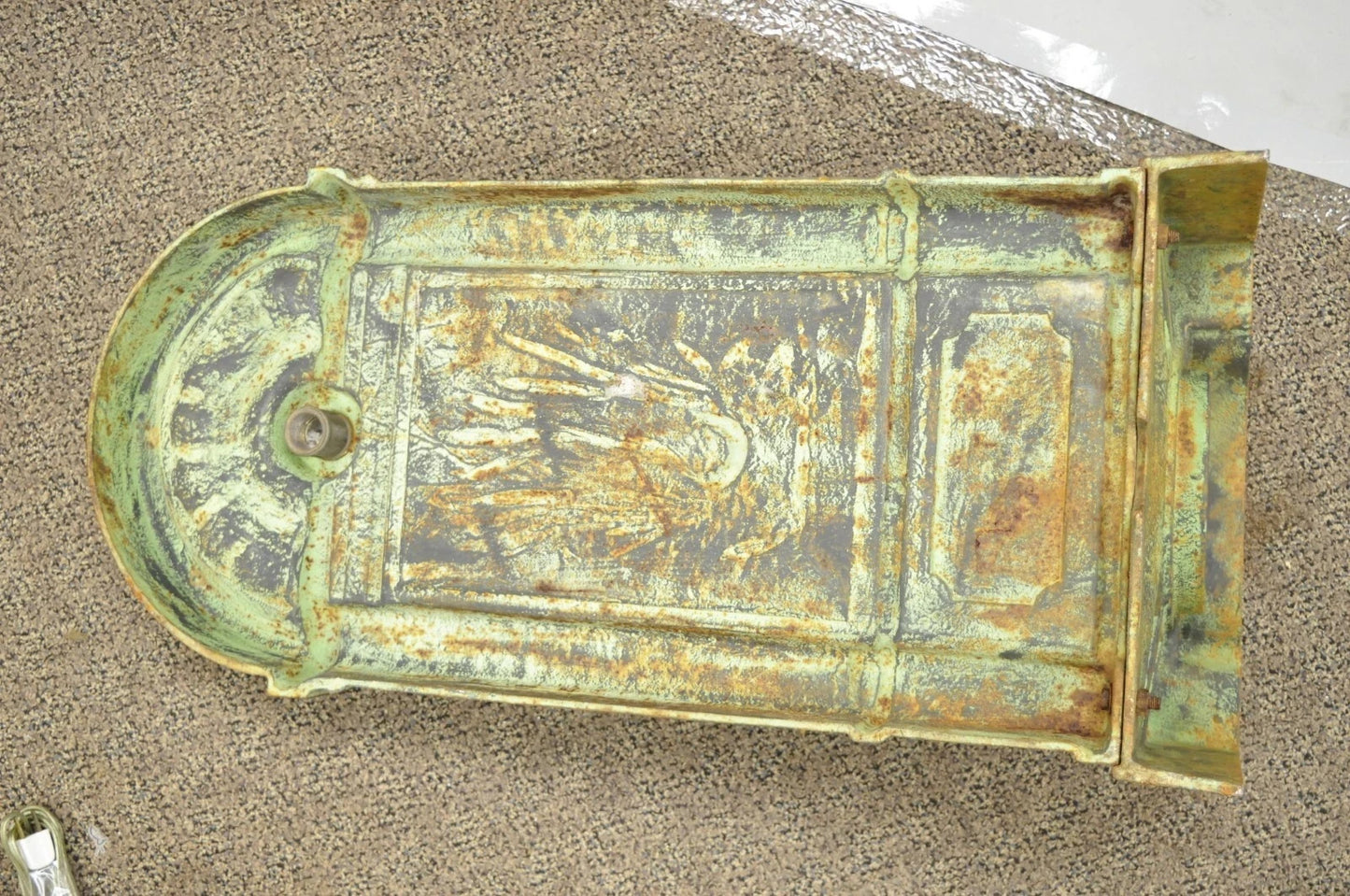 French Neoclassical Style Cast Iron Serpent Trident Garden Wall Water Fountain