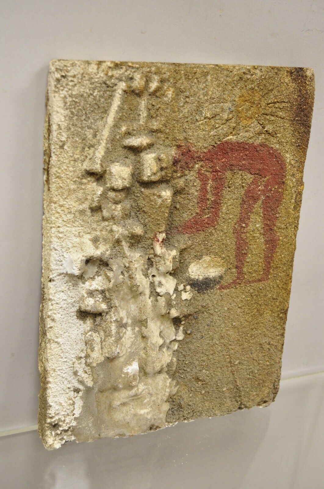 Antique Lost and Found Hieroglyphic Red Figure Pottery 12 x 9 Tile C5