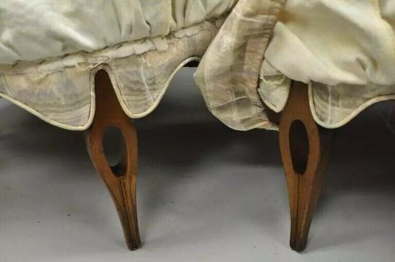 Hollywood Regency Dorothy Draper Style High Back Slipper Lounge Chairs - a Pair