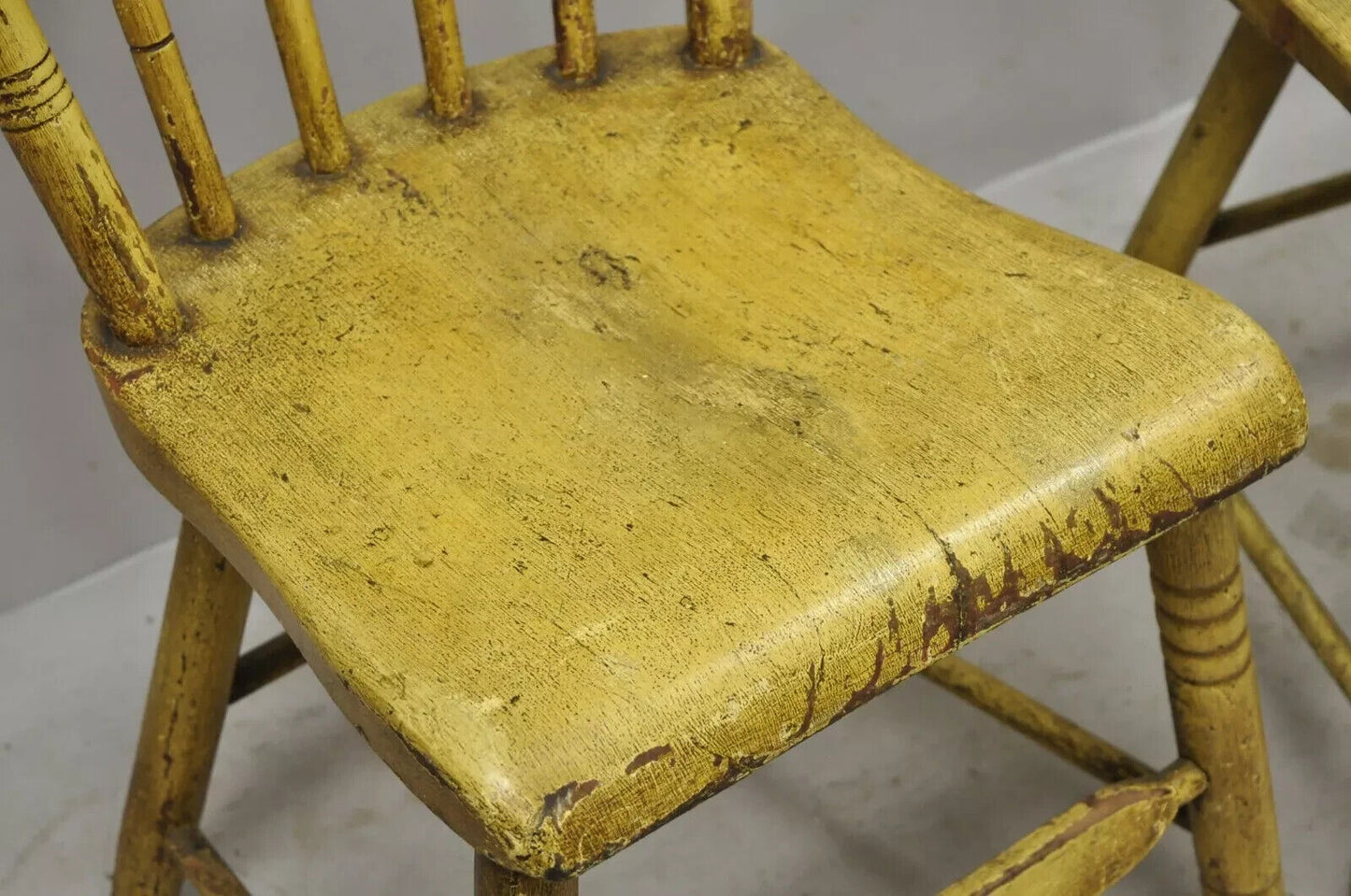 Frederick Loeser & Co Yellow Primitive Hitchcock Style Side Chairs - Pair (B)