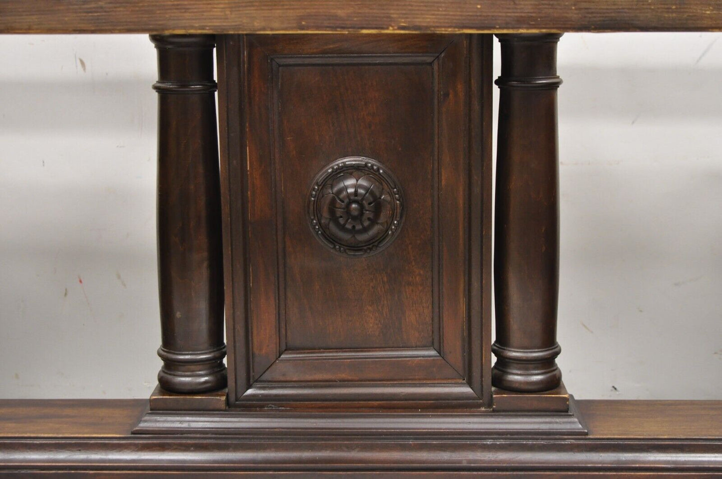 Antique Italian Renaissance Carved Walnut Hairy Paw Foot Desk Console Table Base